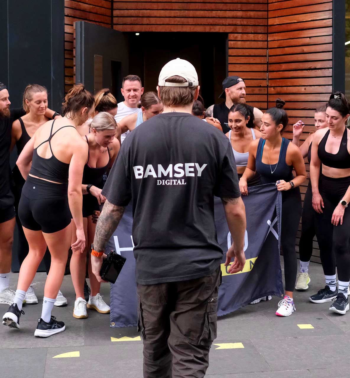 A behind the scenes photo of James Bamsey on a photoshoot